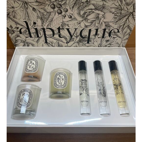 Diptyque Fragrance Gift Set - 3 candles 3 Eau De Toilette Do son Baies Roses etc - Picture 4 of 4